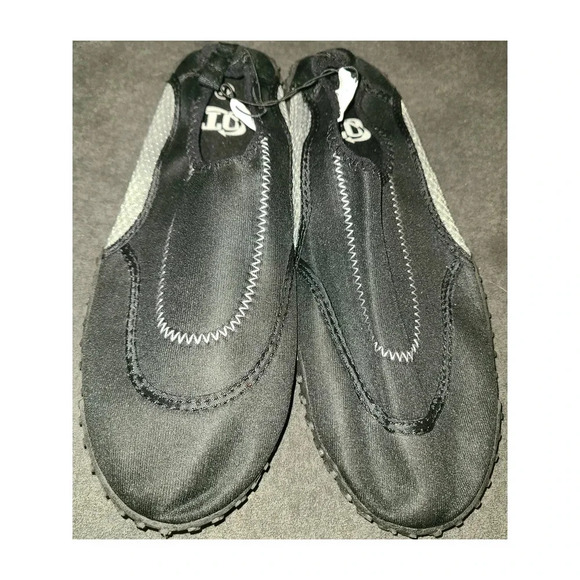 OT Revolution Mens Black/Silver Mesh Slip-On Comfortable Swim Shoes Size 10 (DD) - Picture 1 of 6